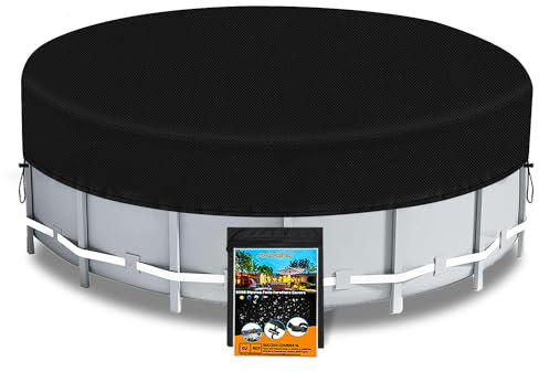 AXPQHL Bâche de Piscine Ronde, Couverture de Bain à remous Ø470cm pour Piscine à réservoir de Stockage, bâche Solaire Oxford 600D pour piscines Hors Sol, Noire (470 * 30CM)