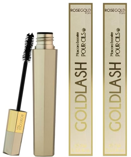 ROSEGOLD GOLDLASH mascara booster per ciglia lunghe e spesse Migliora la crescita e la tenuta delle ciglia - 99% naturale - Made in France - Senza ormoni - Senza profumo - Vegano - 2 Mesi