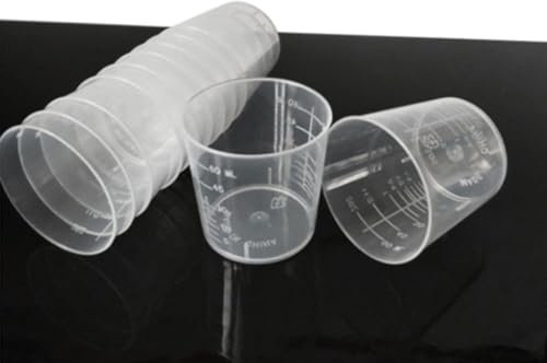 Misurini in plastica trasparente, 20 pezzi, contenitori a doppia scala, leggeri e durevoli, essenziali per cucina e laboratorio (20 ml)