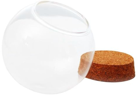 predolo Rundes Glas-Cloche-Kugelglas mit Kuppel, Tischdisplay mit Sockel, 18CM
