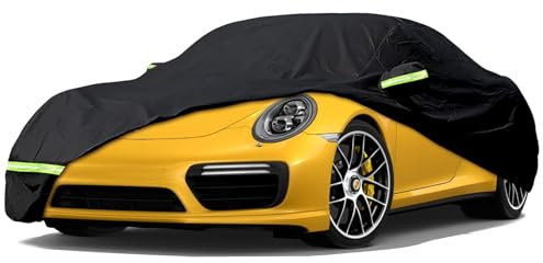 Wasserdicht Autoabdeckung Passend für 1998-2024 Porsche 911 (991/992/996/997-Serie), Vollgarage Autoplane Auto Abdeckplane mit Türreißverschluss & Winddichte Bänder für Sonne Schnee Regen Staub Schutz