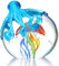 HDCRYSTALGIFTS 12,7 cm - Pieuvre et méduse colorées - Figurines de collection faites à la main - Presse-papier en verre - Sculpture d'animaux marins - Sculpture pour la maison et l'aquarium - Cadeau -
