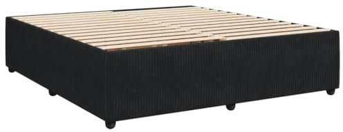 vidaXL Bettgestell, Bettrahmen mit Lattenrost, Doppelbett Polsterbett für Schlafzimmer, Bett Schlafzimmerbett, Schwarz 180×200cm Samt