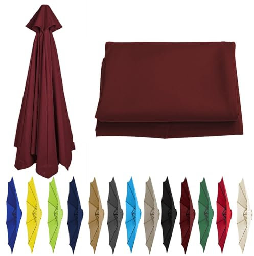Toile De Rechange Pour Parasol À 6 /8 Bras, 2,0 M/2,7 M/3,0 M, Pour Patio, Extérieur, Marché, Jardin, Parasol, Toile De Rechange Pour Parasol, Toile De Protection Pour Parasol En Porte-à-faux(Burgundy