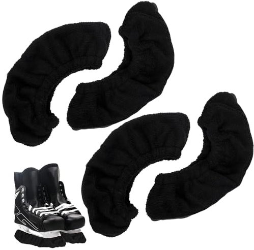 KUWUNG 2 Paire Protege Lame Patin a Glace, Couvre Lame Sport Patin, Protection de Tranche Lame Patins a Glace Hockey, Accessoires Patinage Artistique pour Enfants Adultes, Femmes, Hommes(Noir)