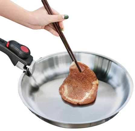 Pentole antiaderenti - Padelle antiaderenti, padelle antiaderenti | Pentole da cucina in acciaio inox con manico removibile, pentole da cucina portatili con rivestimento antiaderente