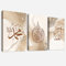 3 Pcs Graue Beige Marmor Mit Rahmen Leinwand Bilder Muslimische Arabisch Islamische Kalligraphie Ayat Al Kursi Bild auf Leinwand Wandbilder Wohnzimmer Schlafzimmer Wanddeko 120x60cm (16x24x3)
