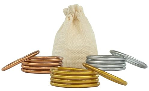 SUAPOZ Bracelet femme. Idee cadeau femme original. Lot 5 bracelets style pain d´or. Bracelet bouddhiste tibétain. Cadeau Noel. Bijoux femme. Bracelet en Or, Argent et Rose. (FRTRESSEARGENT)