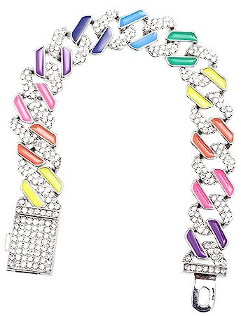 PACKOVE Herren-diamantarmband 12 Mm Strass Regenbogen-armband für Papa