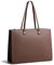 David Jones - Handtasche Einkaufstasche Damen - große Größe Schultertasche für Schule Arbeit - Henkeltasche Kunstleder Shopper mit langem Henkel - Laptoptasche - Braun