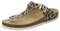 AFS-Schuhe 2107, Sommer Pantoletten Damen Leder Sandalen mit Fußbett, flach Hausschuhe (39 EU, leo-beige)