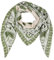 Damen Musselin Halstuch Made in Italy mit Leo Love Happy– Leichtes Dreieckstuch für Frühling & Sommer, Baumwolle, ca.195x85 cm (Paisley: Khakigrün)