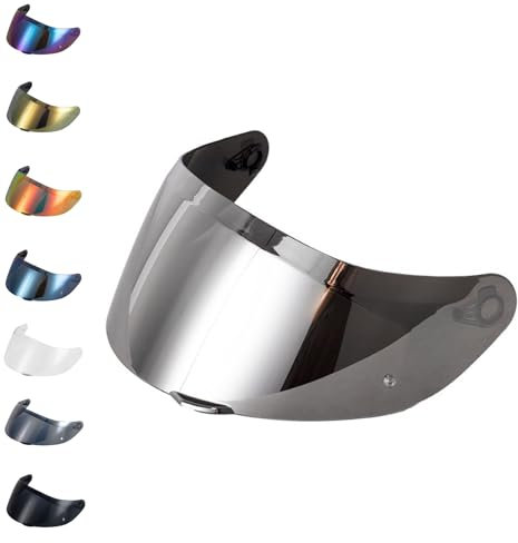 EvoParts Visiera GT4-1 GT4-2 compatibile casco AGV K1 K1S K5 K5S pinlock ready (Argento, L-ML-XL-XXL)