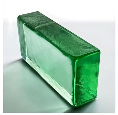 Zfmnoyev Glasbausteine Transparente, Farbige Klarglasbausteine Rechteckige Vollglasbausteine Für Raumteiler, Architektonische Dekoration, Bar, Hotel(Grün)