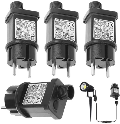 31V LED Netzteil 4 Stück Kunststoff IP67 Wasserdicht 31V LED Transformator, Weihnachtsbeleuchtung Netzteil Adapter Weihnachtsbeleuchtung, für Innenbereich
