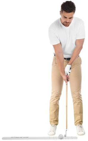 Übungs-Putting-Ausrichtungsschiene, 90.5 * 4cm Tragbares Aluminium-Legierung Golf-Trainingsgeräte, Golf Putter-Lineal Trainingsgeräte