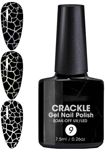 Crackling Nagellack,Crackle Gel Nagellack, 7.5ml Stylische Nagelöldekoration,Langlebiger Knackter Effekt Gemustertes Polnisches Öl, Geeignet Für Tägliche Und Freizeit
