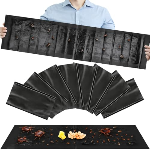 JClorix 8 Pièces Plaques Adhésives 120 × 27 cm – Piège a Souris sans Poison, Feuilles Extra Fortes Découpables, Fonctionne Aussi comme Tapette à Souris et Plaque Colle pour Rats Cafards