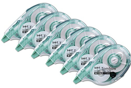 Tombow CT-YXE4-6P Nachfüllbarer Korrekturroller CT-YXE4, extra-langes Band, 4.2 mm x 16 m, Officepack 6 Stück