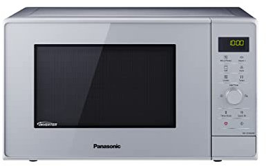 Panasonic NN-GD36HMSUG Forno Microonde Inverter e Grill con Piatto Rotante, Teglia Steam+, 23 Litri, Acciaio Inox, 1000 W, Grill 1000 W, 17 Programmi Automatici, Griglia Metallica, Argento