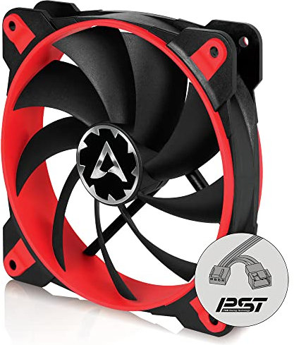 ARCTIC BioniX F120 - 120 mm Ventola da Gioco PWM PST, PWM Sharing Technology, Regolatore RPM in Sincrono, Ventilazione 200-1800 RPM, 0,5 Sone - Rosso