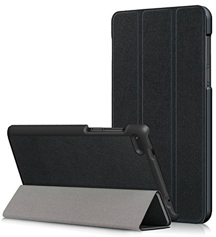 Kepuch Custer Cover per Lenovo Tab 7 Essential TB-7304F TB-7304I TB-7304X,PU-Pelle Case Custodia per Lenovo Tab 7 Essential TB-7304F TB-7304I TB-7304X - Nero
