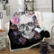 Totenkopf Blumen Wohndecken Kuscheldecken Tagesdecke Fleecedecke Sofadecke Schlafdecke Kuschelige Decke für Kinder und Erwachsene Schwarz 150x200cm