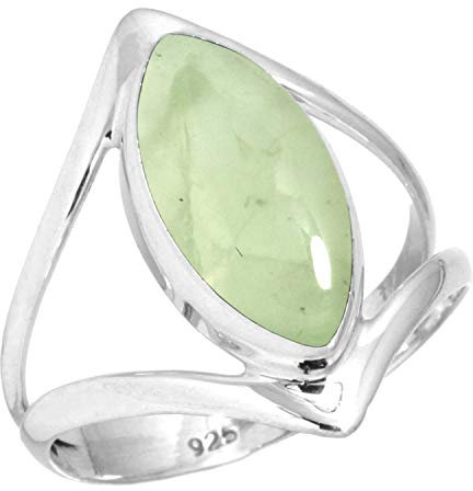 Jeweloporium Grün Real Prehnit 925 Sterling Silber Ringe für Damen Edelstein viktorianisch Silber Ringe Größe 69(22.0) Geburtstag Geschenk Handgefertigt Schmuck