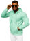 OZONEE Herren Hoodie Sweatjacke Kapuzenpullover Sweatshirt Farbvarianten Kapuzenjacke Kapuzenpulli mit Reißverschluss Langarm Sport Style Casual Fitness Training Basic J.Style 2008 PFEFFERMINZ L