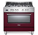 Fisher & Paykel Appliances Italy SpA Cucina a gas con forno elettrico ventilato, 5 fuochi, Pane/Pizza, 90x60 cm, Bordeaux