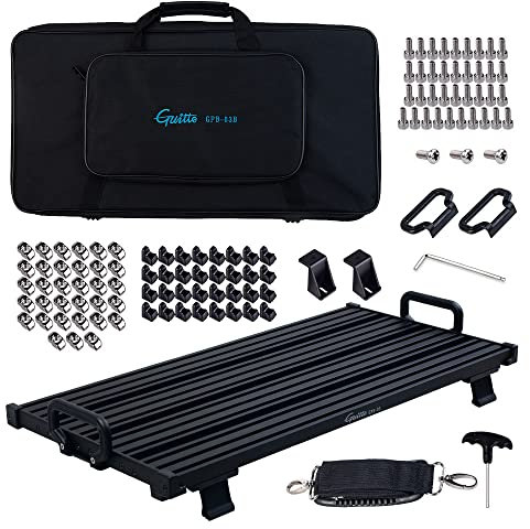 GUITTO Gitarren Pedalboard – Fixture Blocks Fixture Blocks Fixed Effects Pedalboard Aluminiumlegierung ohne Klettverschluss GPB-03