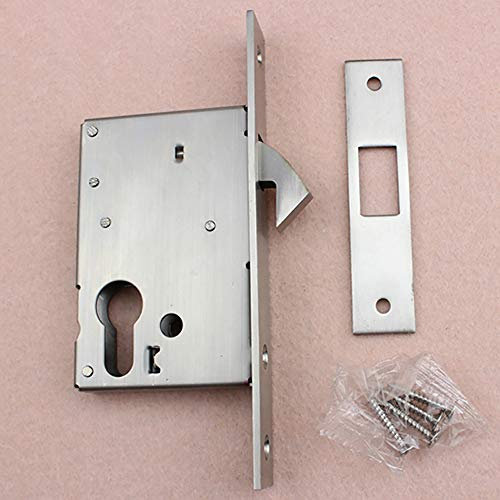 304 Hook Lock Mortice Lock Sliding Door Lock with Counter Plate for Sliding Doors Hardware Screws Screw Accessories