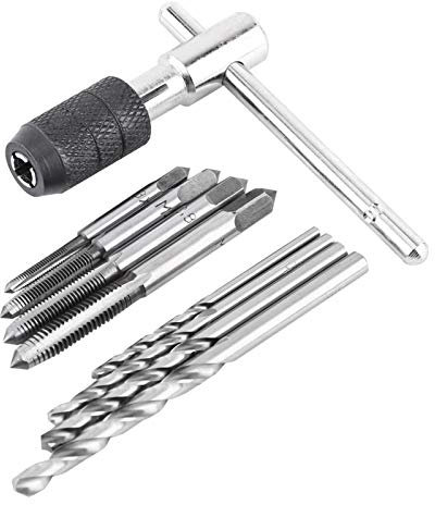 9PCS/Set Chiave a cricchetto Maschi per filettare Maschi per fresatura di filetti per rubinetto a cricchetto con impugnatura a T M3 M4 M5 Filettatura M6 Rubinetti a vite metrica Punte per trapano