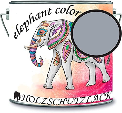 Holzschutzlack Holzlack Holzlasur wetterbeständiger Langzeitschutz Wetterschutzfarbe Holzschutzfarbe RAL 7040 Fenstergrau // elephant color