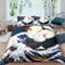 Homemissing Japanese Ukiyoe Duvet Cover Hokusai Japanese-Style Bedding Set For Kids Adults Exotic Style Wave Bird Bedspread Cover Ultra Soft Double Bedclothes Zipper