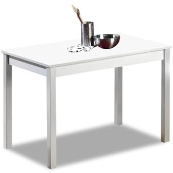 ASTIMESA Fija Mesa de Cocina, Metal, Blanco, 100x60cm