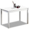 ASTIMESA Fixe Table de Cuisine, Métal Verre Bois, Blanc, 100x60cm