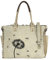 Sunsa Damen große Handtasche. XXL Tasche aus Canvas & Leder. Nachhaltige Strandtasche/Weekender mit Reißverschluss und Stern. Vintage Schultertasche als Geschenkideen für Frauen