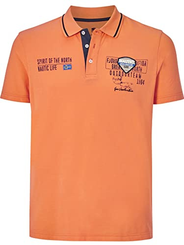 Jan Vanderstorm Herren Poloshirt Hallfred | kurzarm, Knopfleiste | Aufdruck| reine Baumwolle | große Größen L-7XL