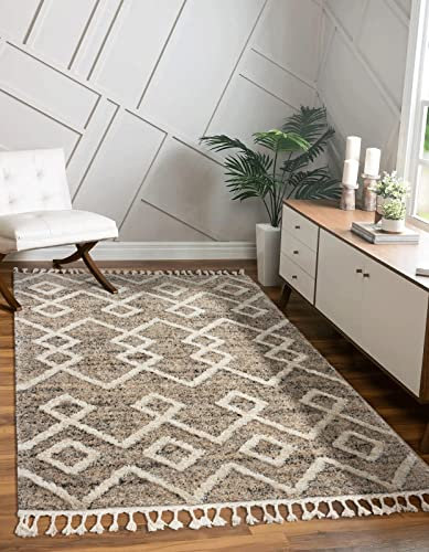 the carpet Vera Handmade-Look, Super Weicher Wohnzimmer Teppich, 3D Effekt, Hochflor, Langflor, Skandinavisch, Beige, 120 x 170 cm