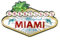 World By Shotglass Miami Florida Greetings Schild Folienmagnet 10,8 x 7 x 0,3 cm