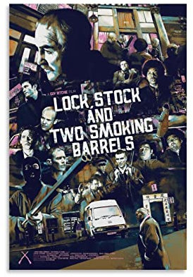 Filmposter Lock Stock And Two Smoking Barrel Crime Comedy, dekoratives Gemälde, Leinwand, Wandkunst, Wohnzimmer, Schlafzimmer, Gemälde 30 x 45 cm