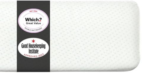 Zinus Einzelbett-Matratze, Memory-Schaum, 90 x 190 cm, Höhe 20 cm, mittlere Festigkeit, hautfreundlich, orthopädisch, Komfortschaum, grüner Tee, entworfen in Großbritannien