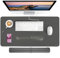 AECCN Leather Desk Mat and Keyboard Wrist Rest Set - Truffle Grey 80 X 40 cm