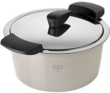 KUHN RIKON HOTPAN Kochtopf mit Deckel mit Thermoschüssel zum Essen warmhalten, sand 2.0 L · Ø 18 cm, dampfgaren, warmhalten, Top mit Deckel, induktionsgeeignet, Edelstahl, Thermokochgeschirr