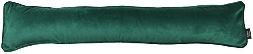 McAlister Textiles Matter Samt | Zugluftstopper mit Füllung | 18cm x 80cm in Smaragdgrün | wachbarer Deko Windstopper Kissen für Fenster, Türen im Designer Plüsch