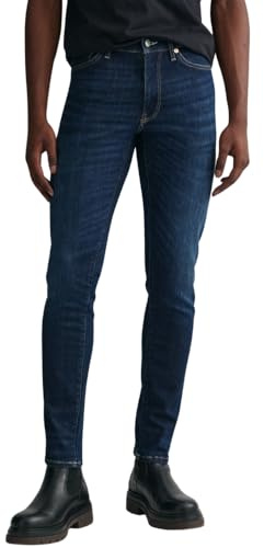 GANT Men's Extra Slim Active Recover Jeans, Dark Blue Worn in, 40 W/34 L