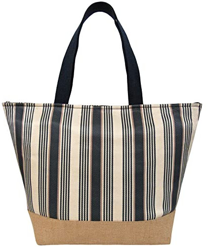 Bueno of California Damen Weiche Tragetasche, Schulter-und Schultertasche, Marineblau gestreift