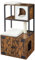 FEANDREA Arbre à Chat avec Cache-litière, Tour de Jeux Moderne 2-en-1 pour Chats d’Intérieur, Niche pour Chat avec Poteau à Griffer, Plateforme, Marron Rustique PCT316X01