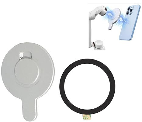 Fotoleey Smartphone Magnetic Mount Adapter for Insta360 Flow Pro/Flow - Magnetic Plate with Metal Ring, Compatible with iPhone 15-10, Sam Sung Galaxy A15, Motorola, OnePlus Nord